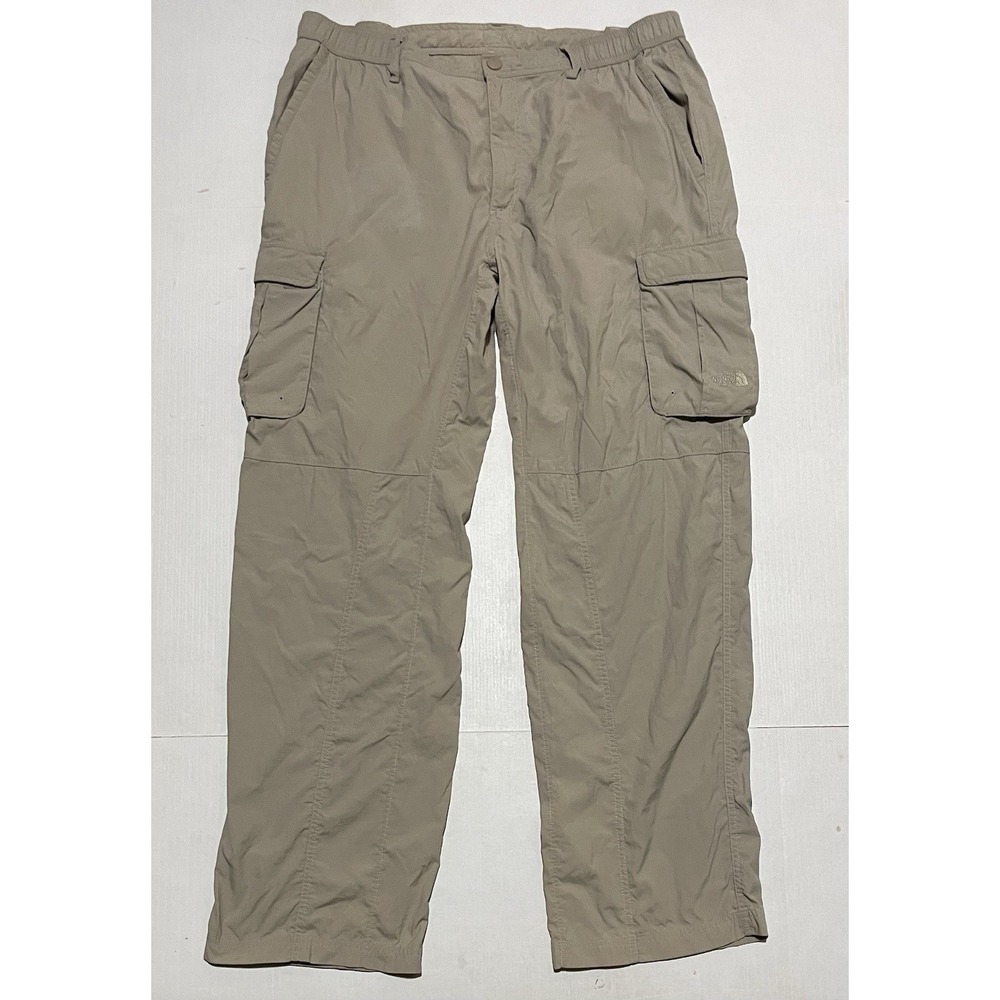 The North Face Men's Cargo Hiking Pants Size 38 X 31.5 Khaki Nylon Ripstop Trail